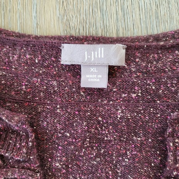 J. Jill Wool Blend Cardigan Sweater Mauve/ Plum Size X-Large - Picture 10 of 12